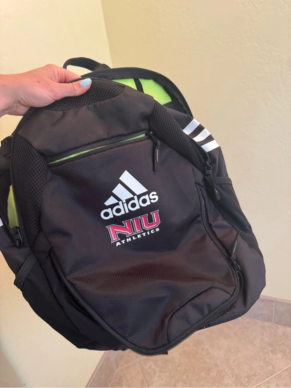 adidas Black Backpack with Green Accents NIU Athletics